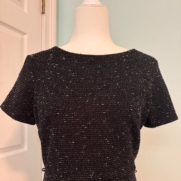 Loft Black and White Knit Dress Size 6 - Picture 2 of 3